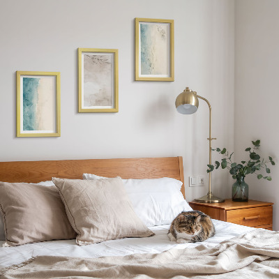 Framed triptych Subtle watercolor painterly texture