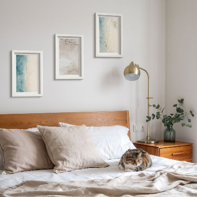 Framed triptych Subtle watercolor painterly texture