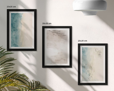 Framed triptych Subtle watercolor painterly texture