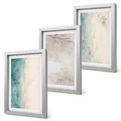 Framed triptych Subtle watercolor painterly texture