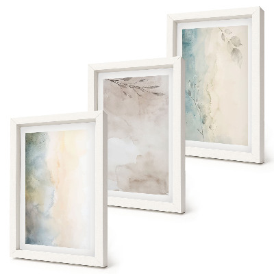 3-piece wall art set Delicate cardboards of watercolor paints