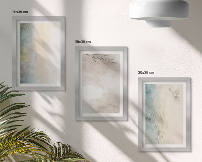 3-piece wall art set Delicate cardboards of watercolor paints