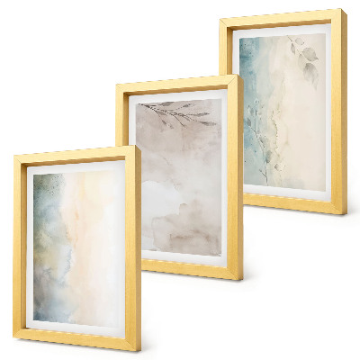 3-piece wall art set Delicate cardboards of watercolor paints