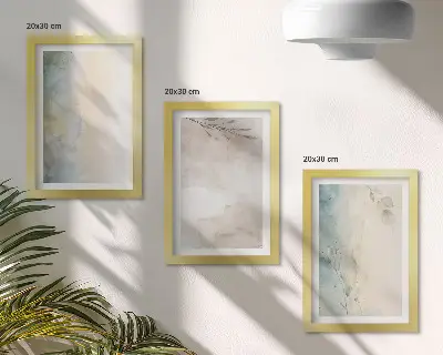 3-piece watercolor paint wall art set delicate cardboard prints