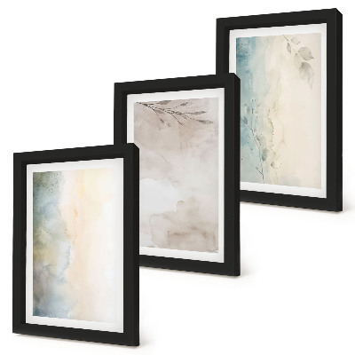 3-piece wall art set Delicate cardboards of watercolor paints