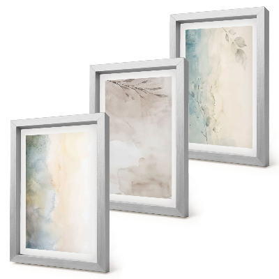3-piece wall art set Delicate cardboards of watercolor paints