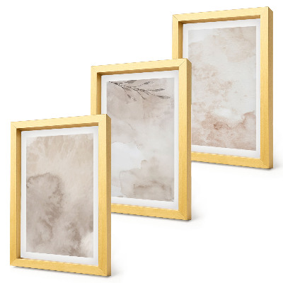 Photo frame wall Spilled watercolor paints texture boho style