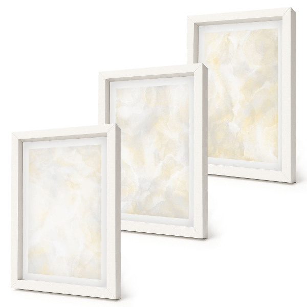 Framed triptych Bright texture paint brush strokes design