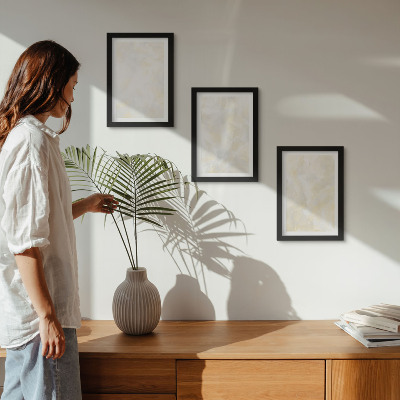 Framed triptych Bright texture paint brush strokes design