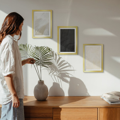 3-piece wall art set Structures in different shades of minimalism