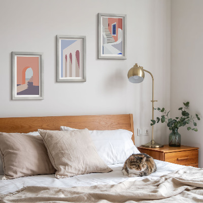 Photo frame wall Illustrations of urban architecture in a minimalist style