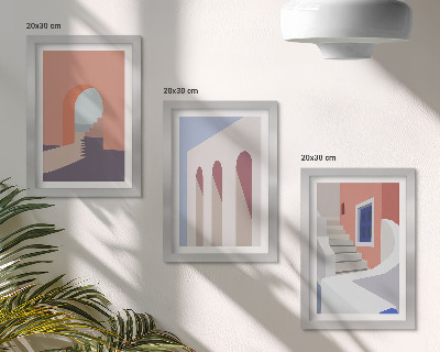 Photo frame wall Illustrations of urban architecture in a minimalist style