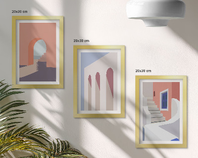 Photo frame wall Illustrations of urban architecture in a minimalist style