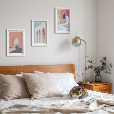 Photo frame wall Illustrations of urban architecture in a minimalist style