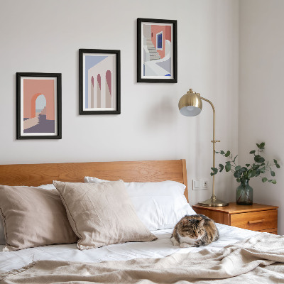 Photo frame wall Illustrations of urban architecture in a minimalist style