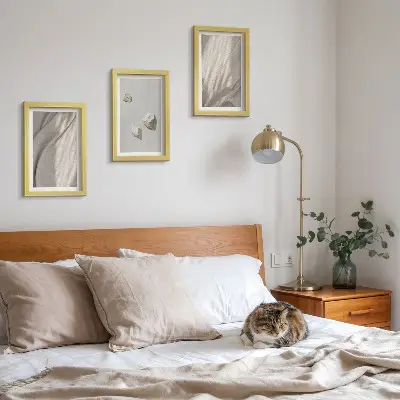 Modern boho structure close-ups triptych framed