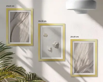 Modern boho structure close-ups triptych framed