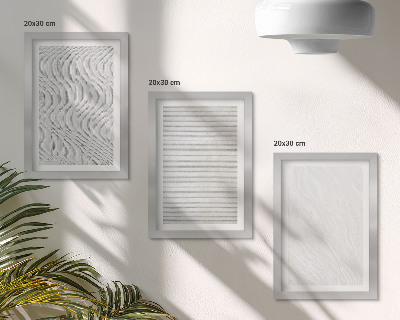 3-piece wall art set Bright string structures patterns in the sand
