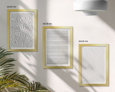 3-piece wall art set Bright string structures patterns in the sand