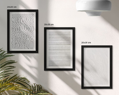 3-piece wall art set Bright string structures patterns in the sand