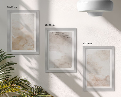 Photo frame wall Watercolor spots and leaves in pastel colors