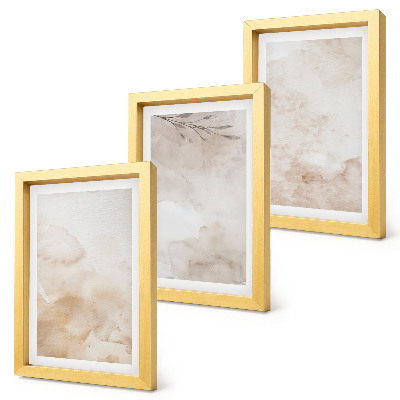 Photo frame wall Watercolor spots and leaves in pastel colors