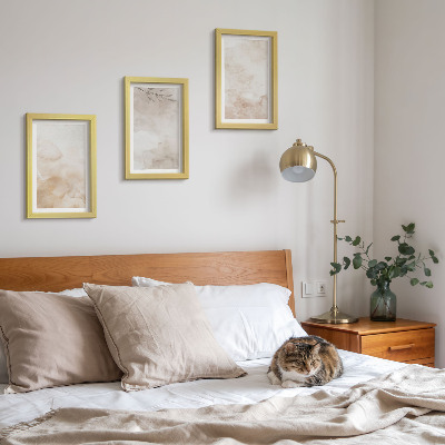 Photo frame wall Watercolor spots and leaves in pastel colors