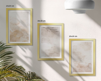 Photo frame wall Watercolor spots and leaves in pastel colors