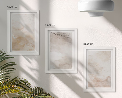 Photo frame wall Watercolor spots and leaves in pastel colors