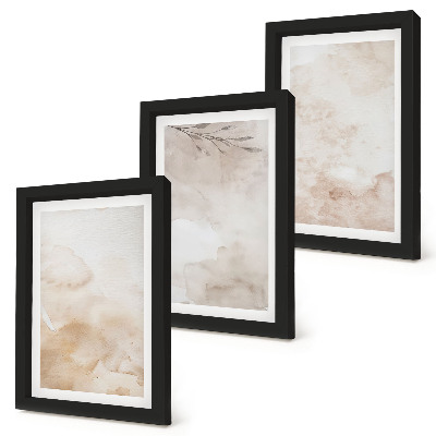 Photo frame wall Watercolor spots and leaves in pastel colors
