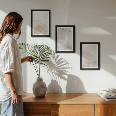 Photo frame wall Watercolor spots and leaves in pastel colors