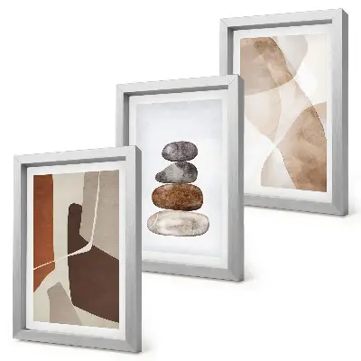 Modern abstract painting framed triptych wall decoration