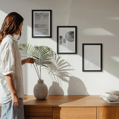 Photo frame wall Abstract shapes and structures modern style