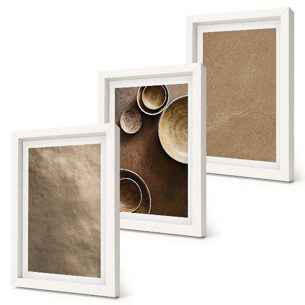 Framed triptych Stone structures modern minimalist style