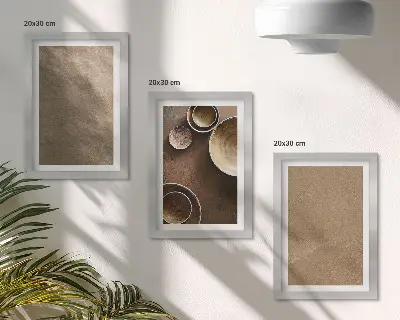 Stone structures modern minimalist triptych framed