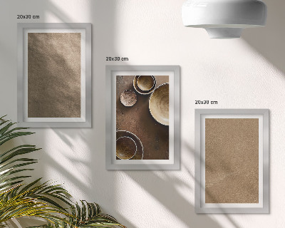 Framed triptych Stone structures modern minimalist style