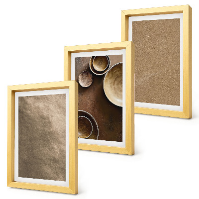 Framed triptych Stone structures modern minimalist style