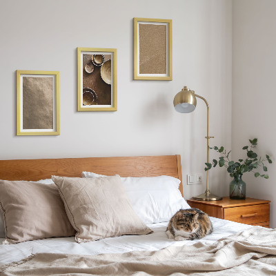 Framed triptych Stone structures modern minimalist style