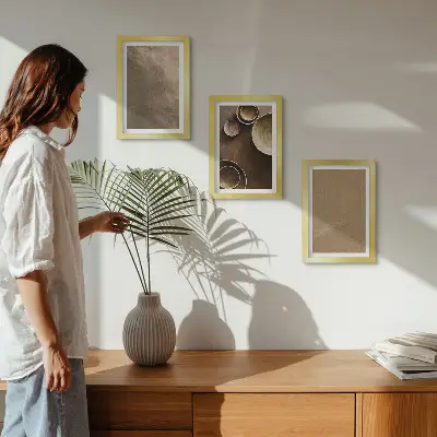Stone structures modern minimalist triptych framed