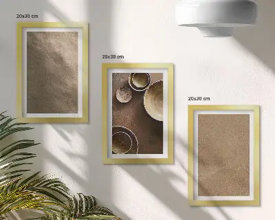 Stone structures modern minimalist triptych framed