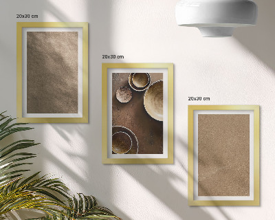 Framed triptych Stone structures modern minimalist style