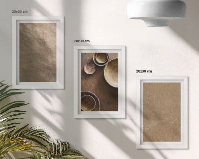 Framed triptych Stone structures modern minimalist style
