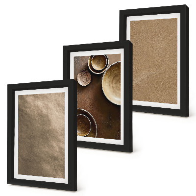 Framed triptych Stone structures modern minimalist style