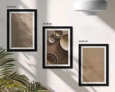 Stone structures modern minimalist triptych framed