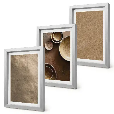 Stone structures modern minimalist triptych framed