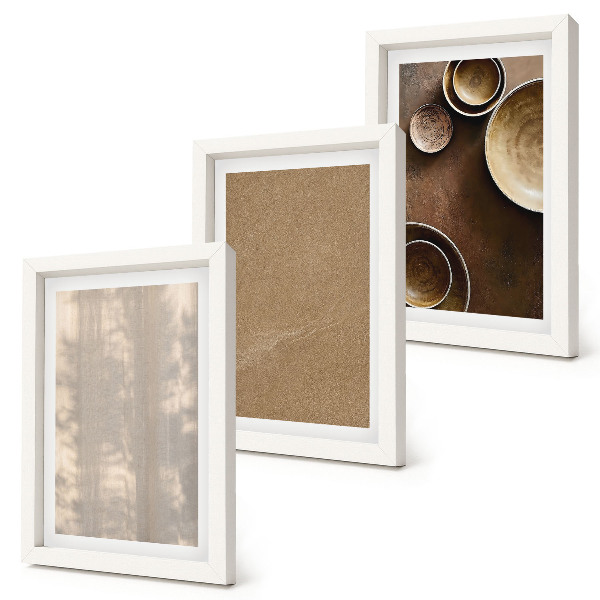 3-piece wall art set Structures and textures in a minimalist style