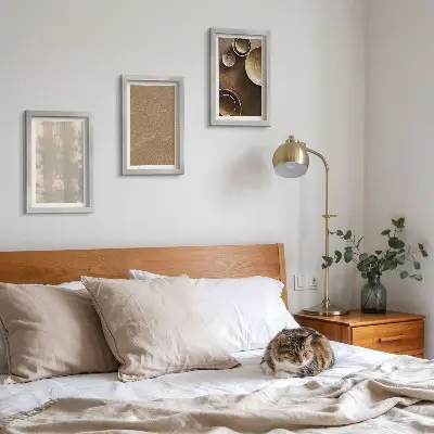 3-piece wall art set featuring structures and textures in a minimalist style