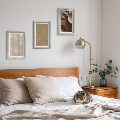3-piece wall art set Structures and textures in a minimalist style
