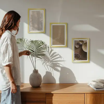 3-piece wall art set featuring structures and textures in a minimalist style