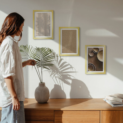 3-piece wall art set Structures and textures in a minimalist style